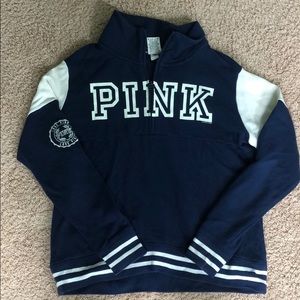 PINK QUARTER ZIP HOODIE